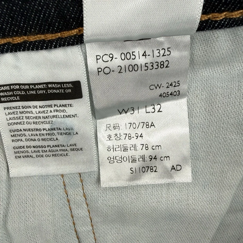 Levis 514 Jeans Mens W31 L32 Straight Fit Flex Stretch Performance Dark Wash